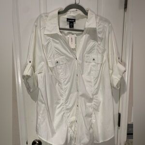 Lane Bryant Classic White Blouse